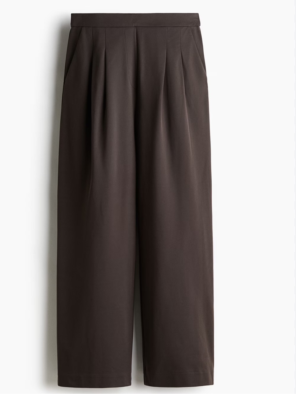 H&M Wide Leg Trousers in Dark Brown